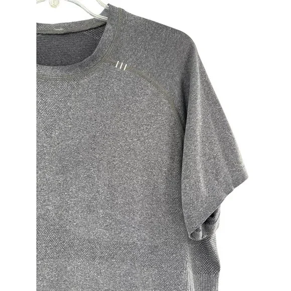 Lululemon Mens Heathered Gray Short Sleeve T-Shirt Size L - Picture 3 of 10